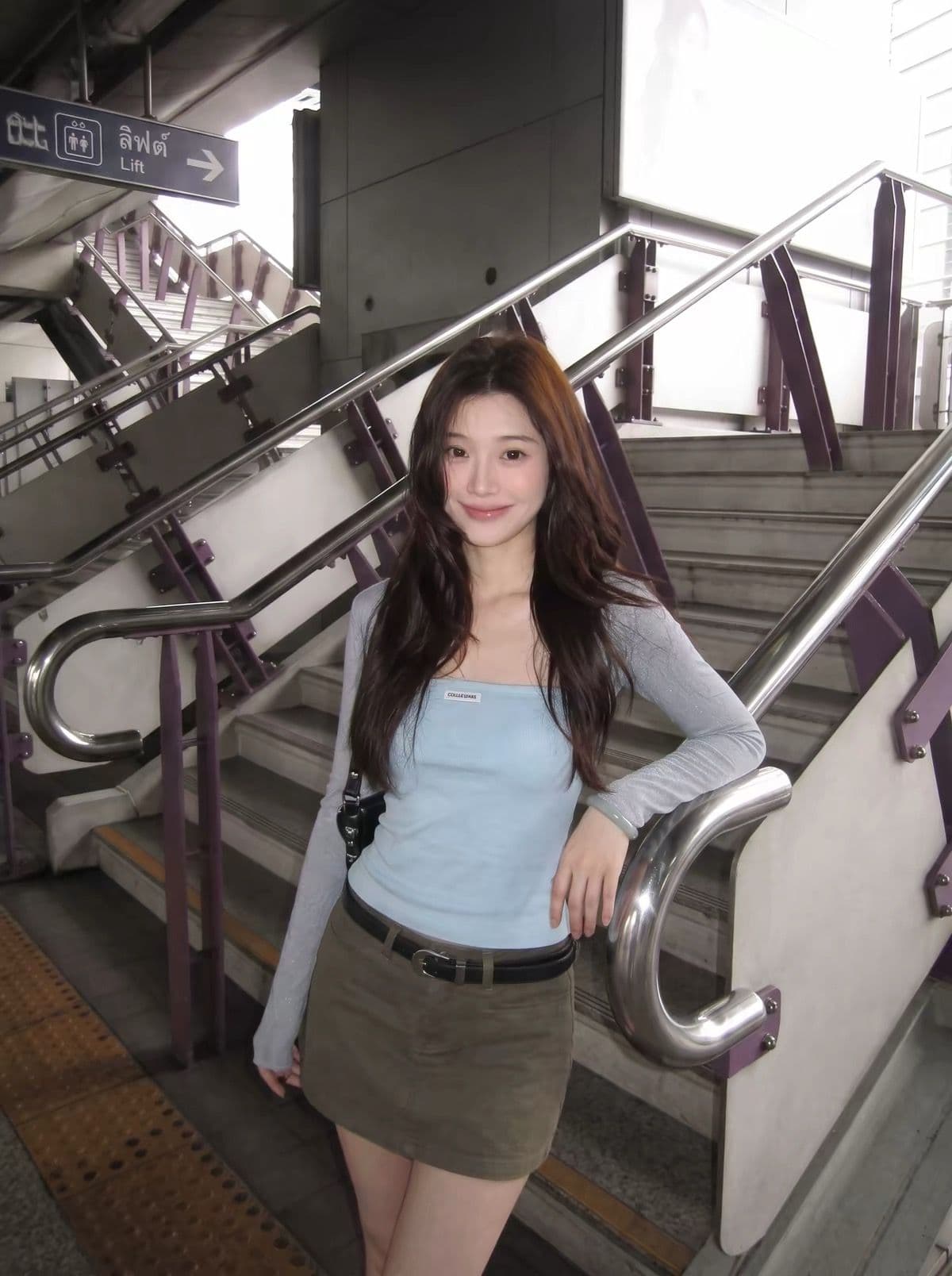 사람들 면 260 그램 긴팔 페이크 레이어드 2 색상