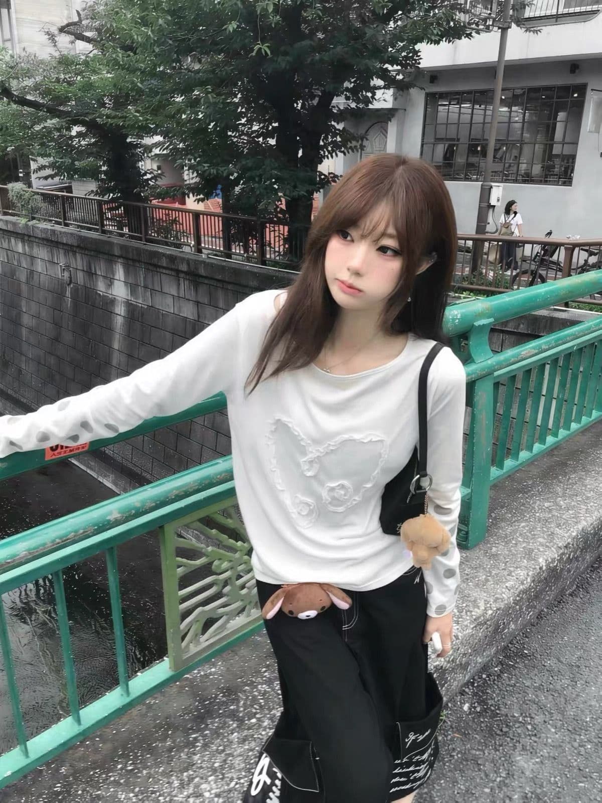 광저우 원단 눈꽃 면 프린트 부형제 보안 버클 행침 카드 긴팔 s-xl 이미지 3