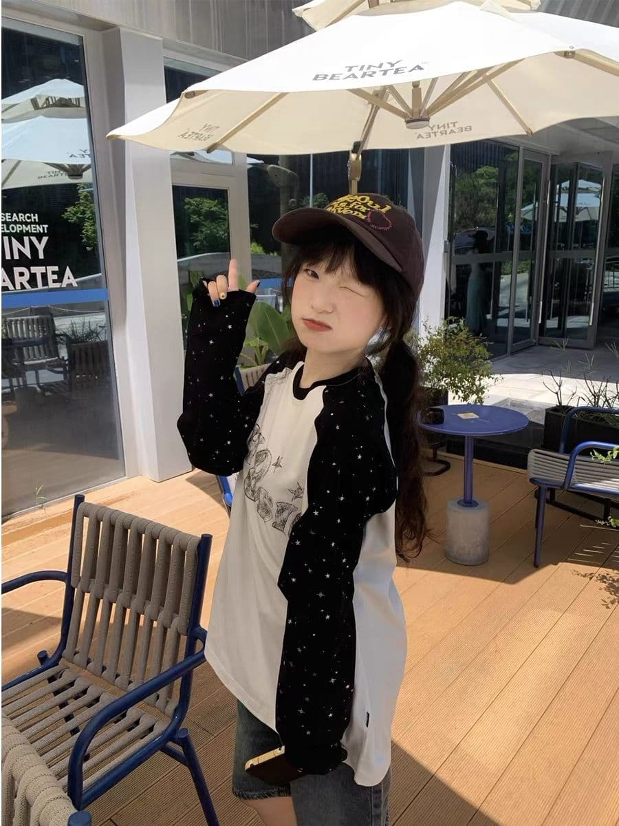프린트 보안 버클 행침 카드 순면 220 그램 2 색상 긴팔 m-2xl 상세 이미지 3