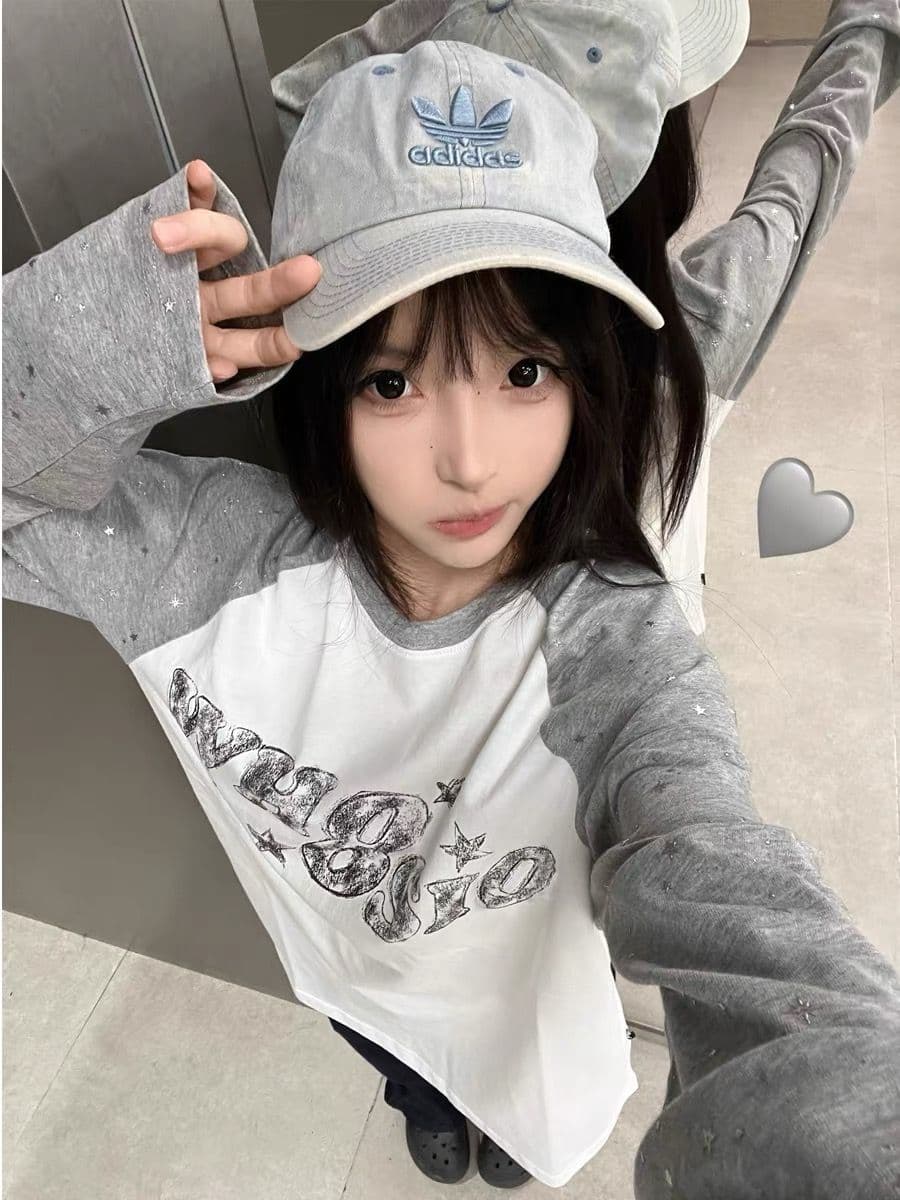 프린트 보안 버클 행침 카드 순면 220 그램 2 색상 긴팔 m-2xl 상세 이미지 7