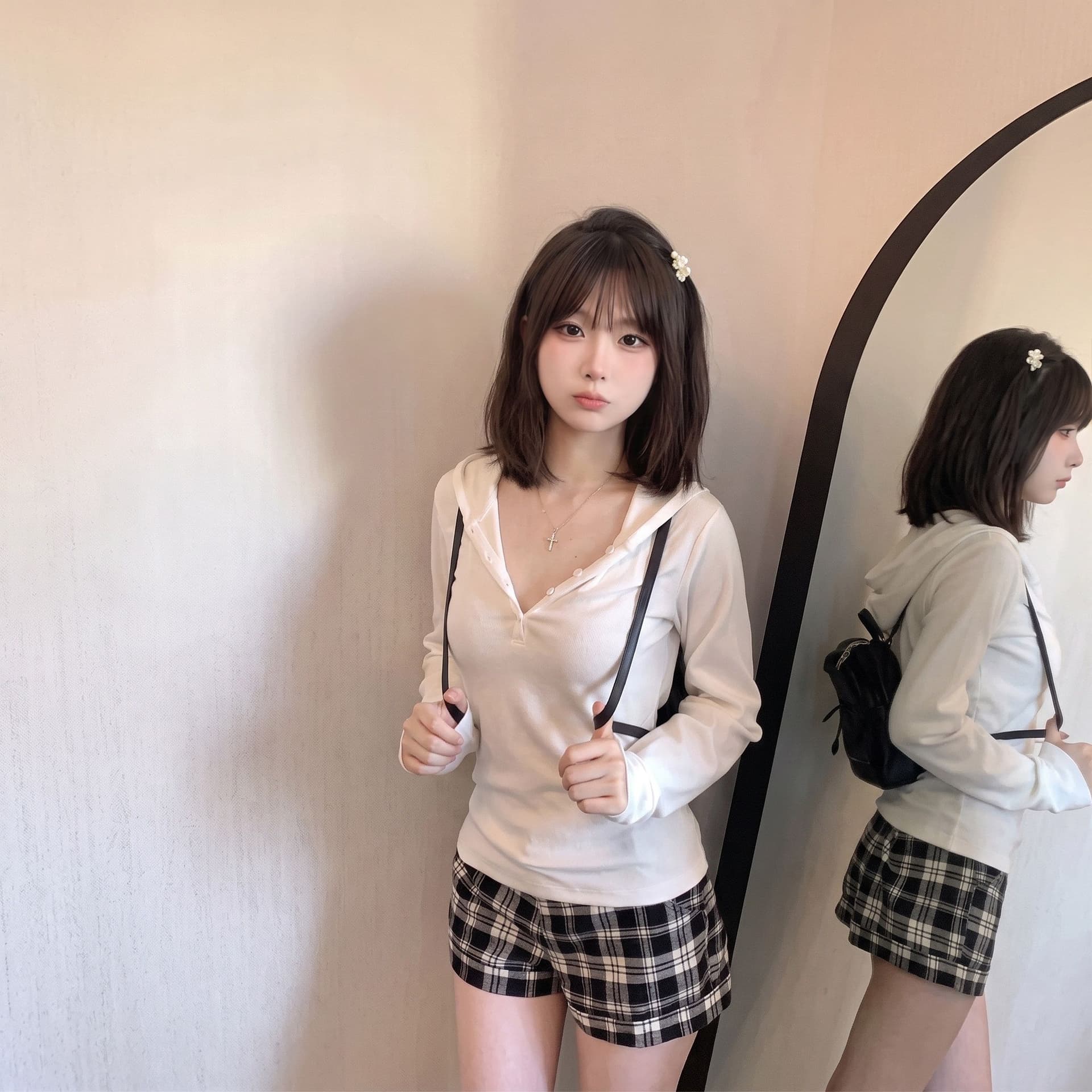 기초 다용도 후드 긴팔 티셔츠 여성 이른 가을 새로운 한국 스타일 미니멀리즘 바람 캐주얼 허리 수축 슬림해 보이는 품격 맨위 상세 이미지 5
