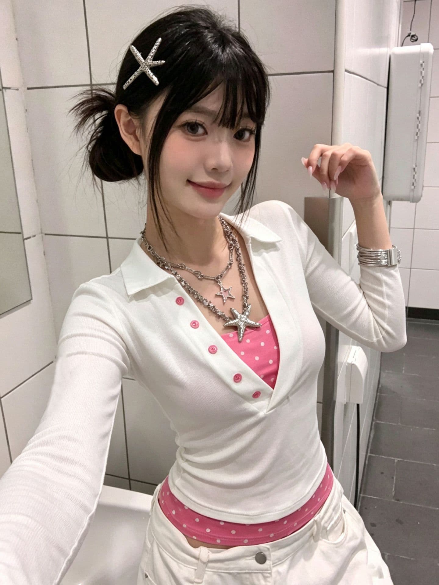 원본 명중 이사회 솜씨 40 220 그램 92 면 8 암모니아 Lun 몸매 가꾸기 페이크 레이어드 긴팔 여성 상세 이미지 2