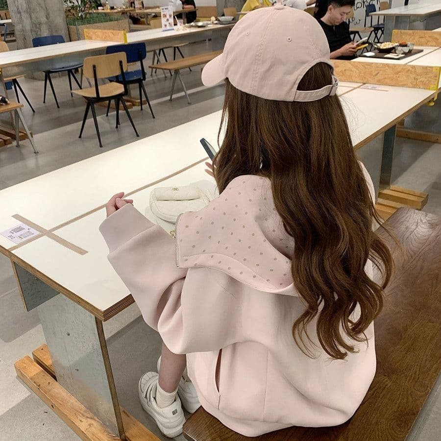 얇은 스타일 백금 지퍼 이후 패키지 칼라 순수한 Mianhua 면 복합 후드티 여성 이미지 5