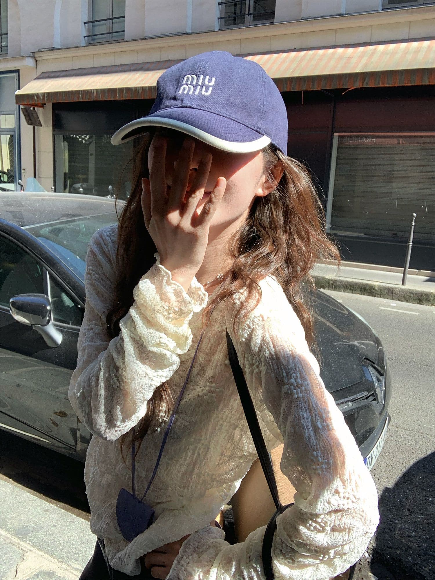 호흡 센스 레이스 얇은 부드러운 통기성 한 부서 기본 셔츠 여성 가을 섹션 느슨함 라운드 넥 자카드 긴팔 티셔츠 맨위 이미지 4