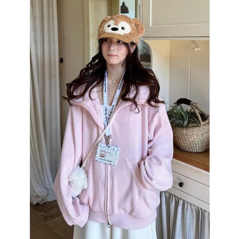 얇은 스타일 소매 있음 주머니 백금 지퍼 이후 패키지 칼라 순수한 Mianhua 면 복합 후드티 여성 이미지 3