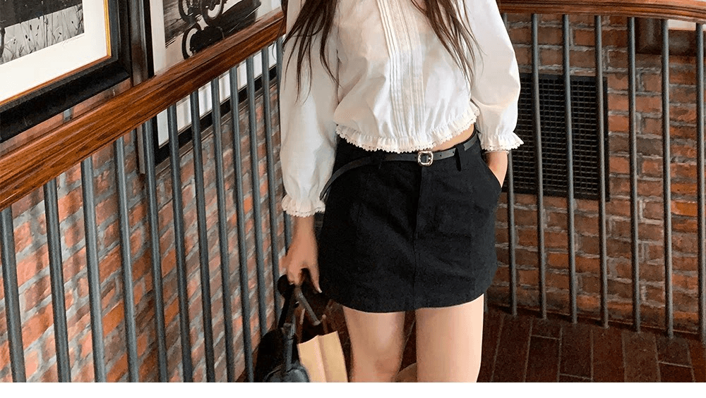 높은 품질 품질 프랑스식 품격 레이스 연령 감소 쇼트 스타일 긴팔 셔츠 맨위 여성 가을 Chic 슬림해 보이는 셔츠 상세 이미지 37