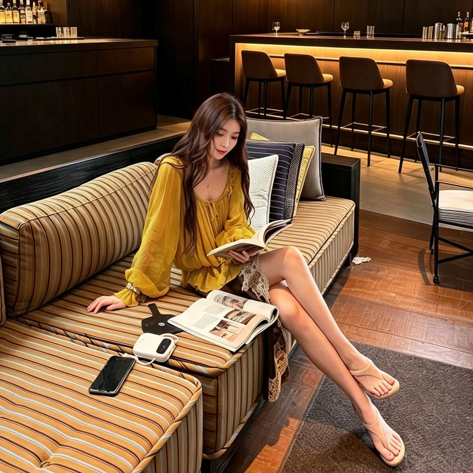 투피스 세트 프랑스식 질감 레이스업 이른 가을 여성 프릴 광장 칼라 부서 사람들을 데려 오라. 실크 긴팔 블라우스 품격 맨위 이미지 4