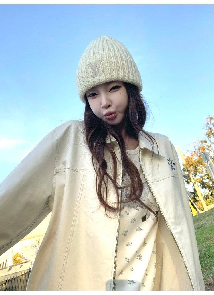 원본 원단 전체 인쇄 작은 꽃무늬 구덩이 기사 질감 센스 캐주얼 라운드 넥 긴팔 티셔츠 여성 조기 가을 만나는 맨위 상세 이미지 17