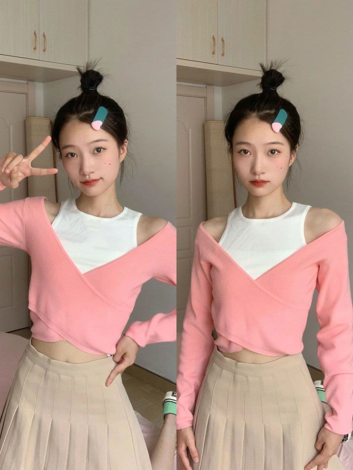 경관 그림 2 2 구덩이 기사 230 크 디자인 센스 페이크 레이어드 니트 스웨터 여성 가을 자수 레트로 외출용 맨위 이미지 4