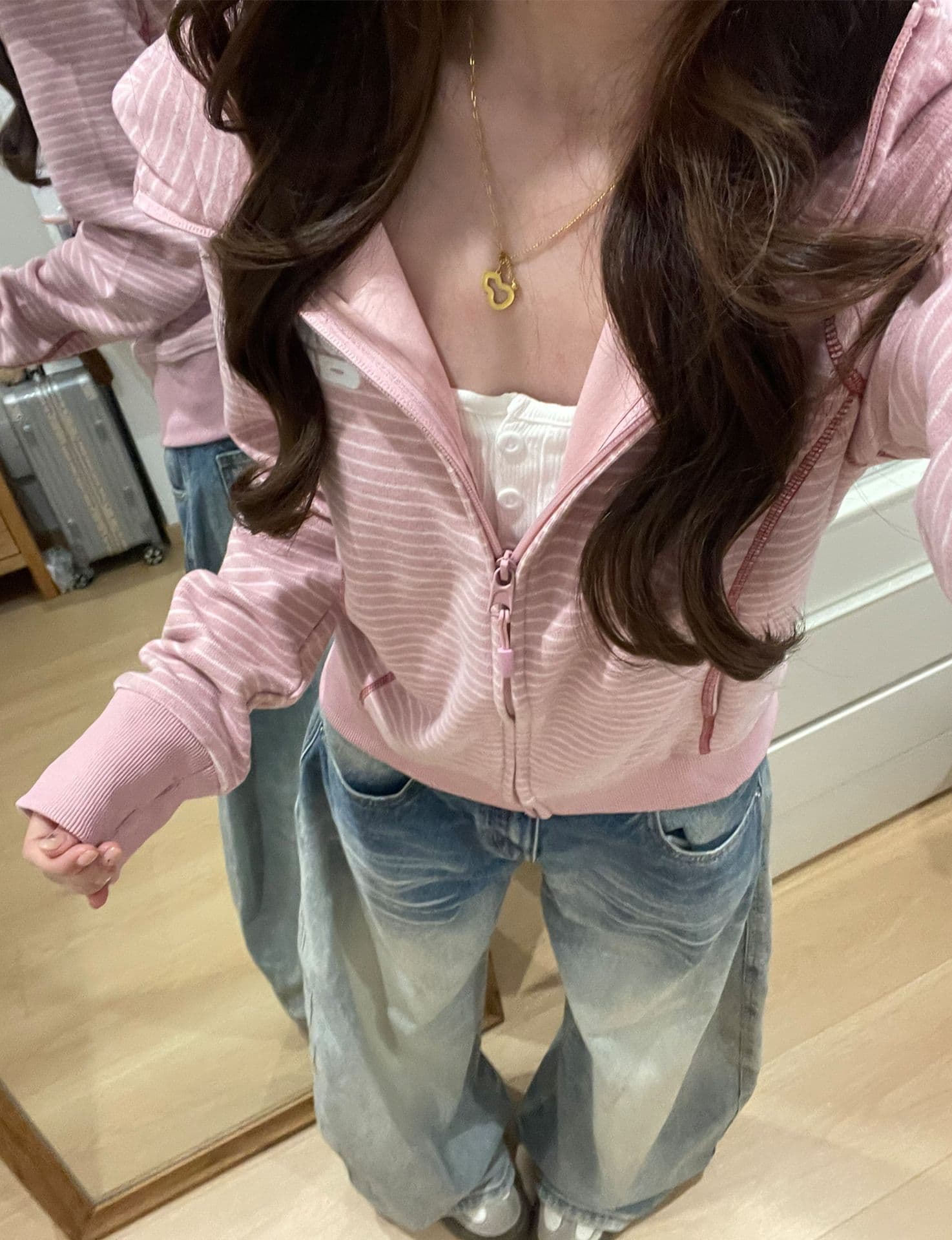 얇은 스타일 원본 솜씨 광저우 원본 원단 후드티 여성 이미지 2