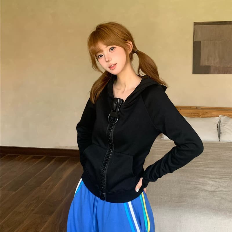 후아 면 복합 2026 색상 자이언트 치아 대 지퍼 패치워크 색상 후드 티 스웨터 재킷 지퍼 맨위 이미지 5