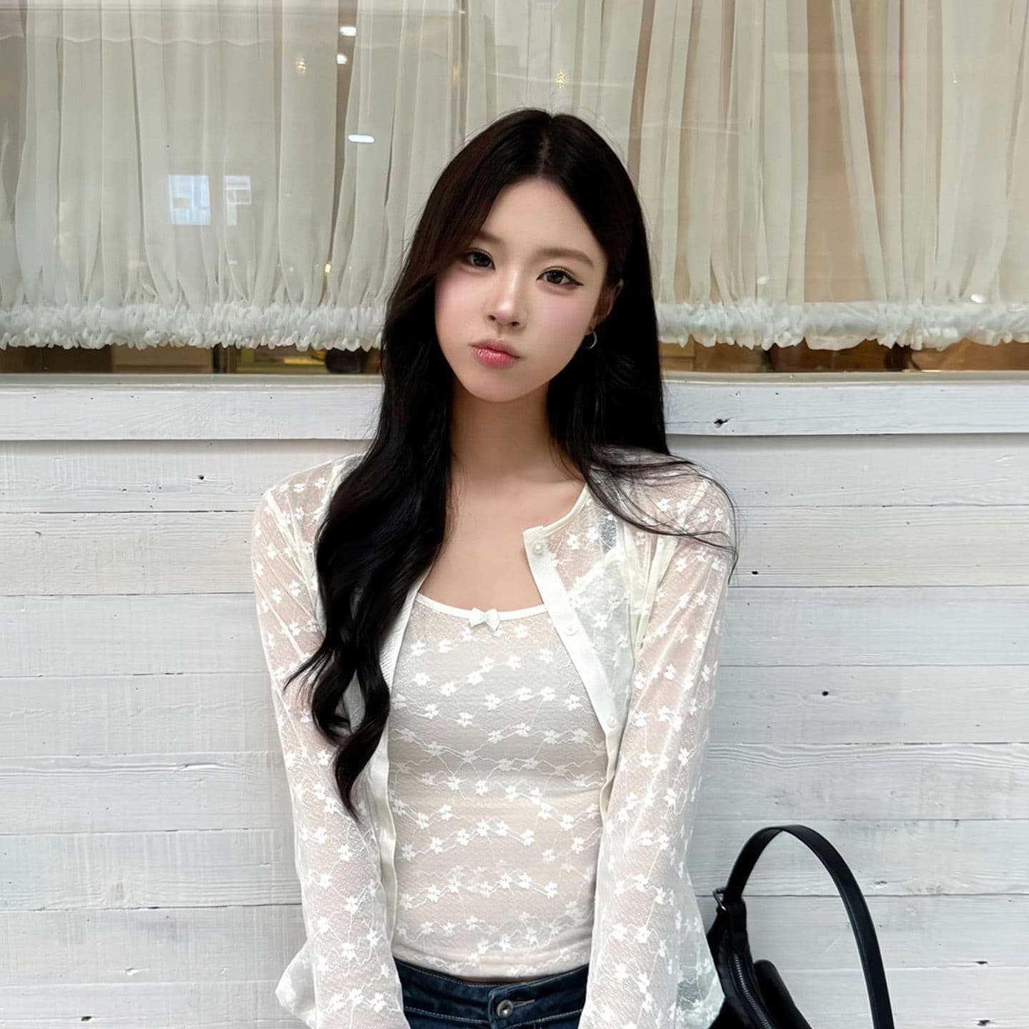 원본 메시 원단 자수 느슨함 센스 슬립 오픈 가디건 두 조각 여성 세트 봄과 가을 맨위 세트 여성