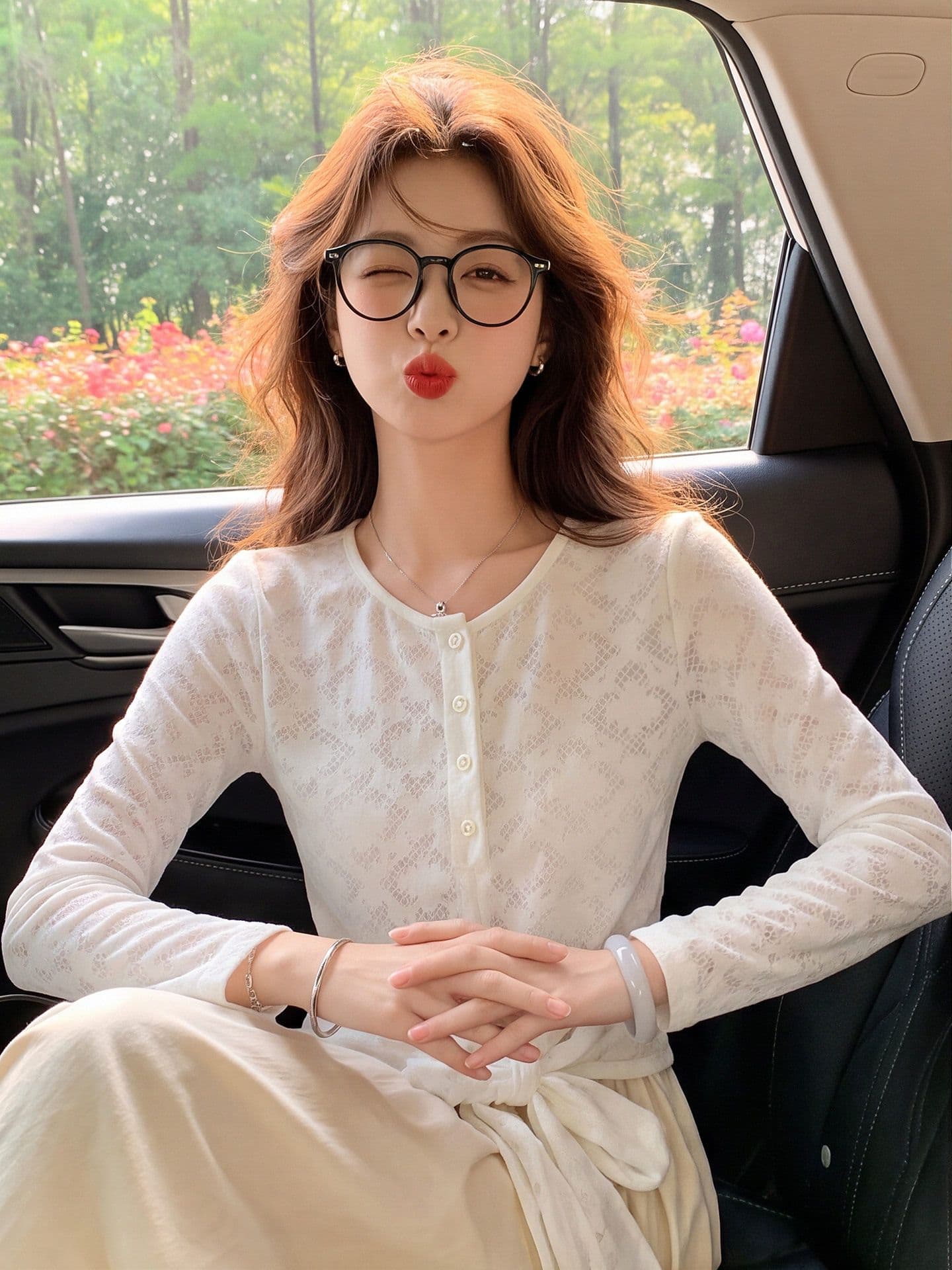프랑스식 레트로 자수 홀로우 아웃 레이스 셔츠 여성 이른 가을 얇고 가벼운 통기성 나비 넥타이 긴팔 인사이드 가져 가라. 기본 셔츠