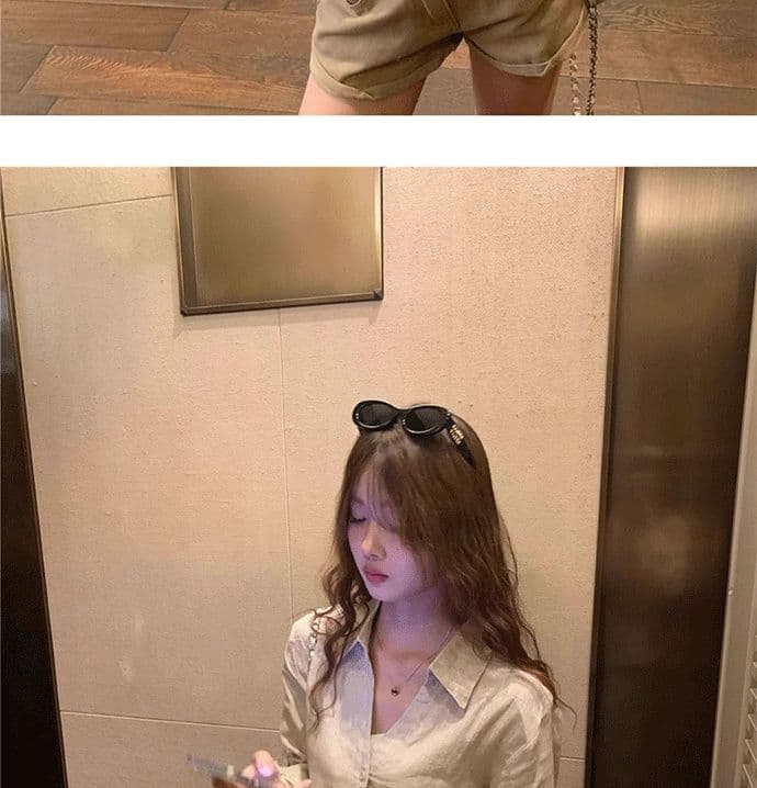 원본 솜씨 오래된 돈 바람 긴팔 셔츠 여성 의류 새로운 봄 여름 느슨함 디자인 센스 POLO 칼라 맨위 상세 이미지 6