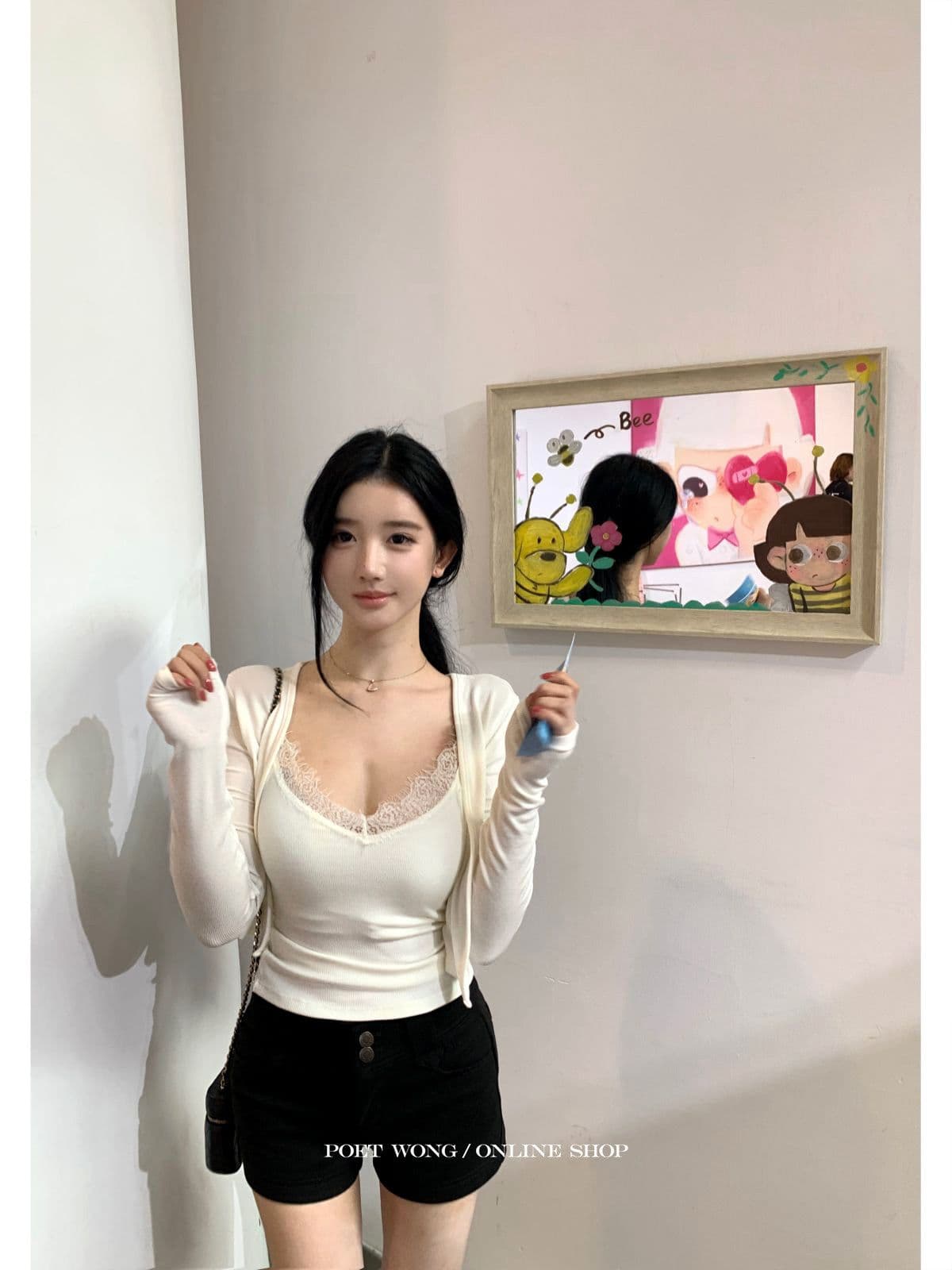 간판 레이스 그룹 진짜 착용 라이 경기 서울 포함 가슴 패드 슬립 오픈 가디건 한 부서 이미지 4