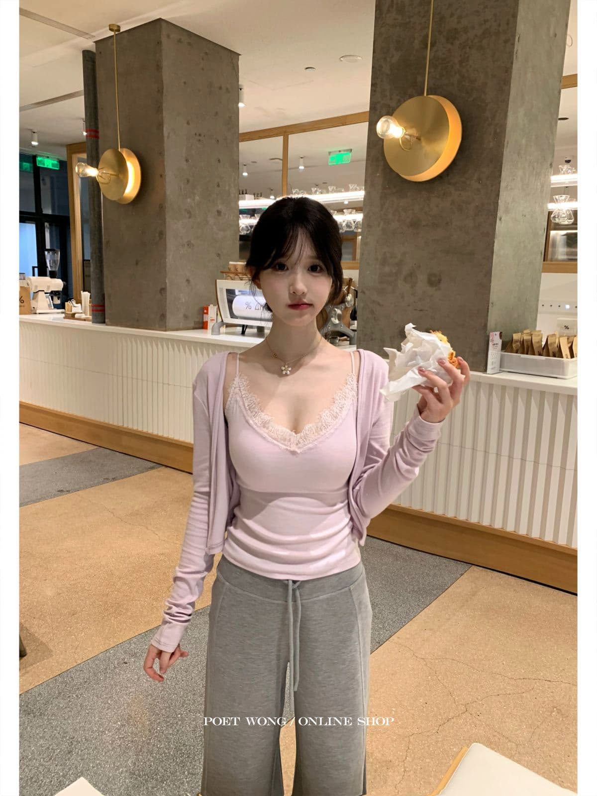 간판 레이스 그룹 진짜 착용 라이 경기 서울 포함 가슴 패드 슬립 오픈 가디건 한 부서 상세 이미지 3