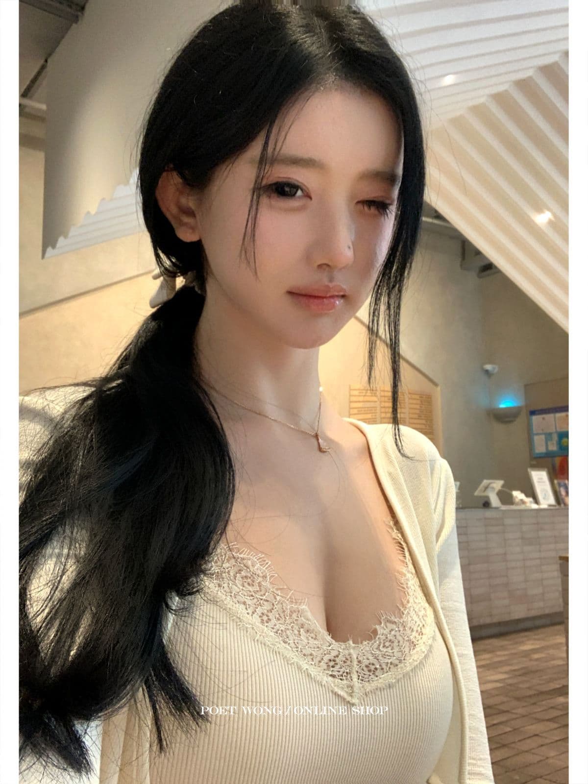 간판 레이스 그룹 진짜 착용 라이 경기 서울 포함 가슴 패드 슬립 오픈 가디건 한 부서 상세 이미지 12