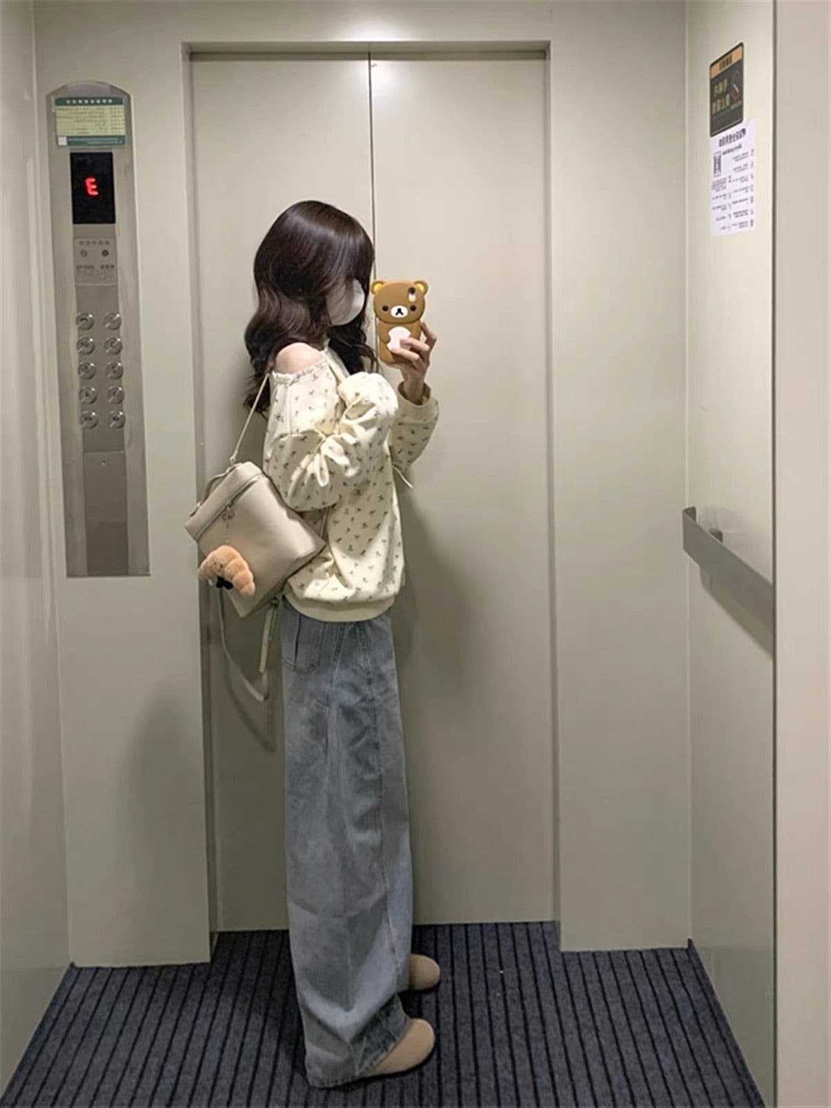 얇은 스타일 털이 있는 원본 명중 에디션 솜씨 순수한 Mianhua 면 복합 비스듬한 어깨 후드티 여성 상세 이미지 6
