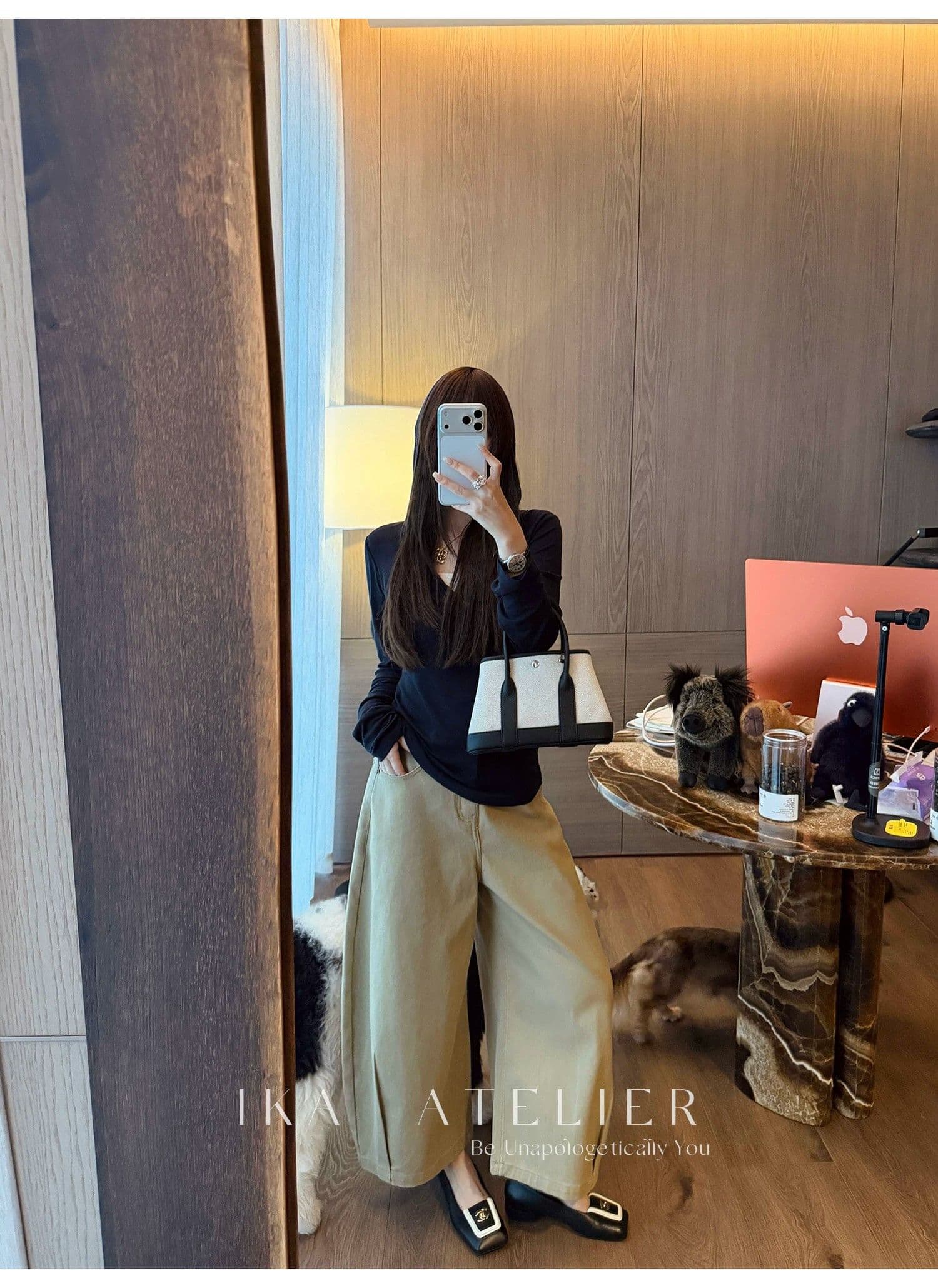 눈꽃 면 돈 미 서부 페이크 레이어드 배색 V넥 맨위 몸매 가꾸기 슬림해 보이는 니트 긴 소매 블라우스 가을 여성 상세 이미지 22
