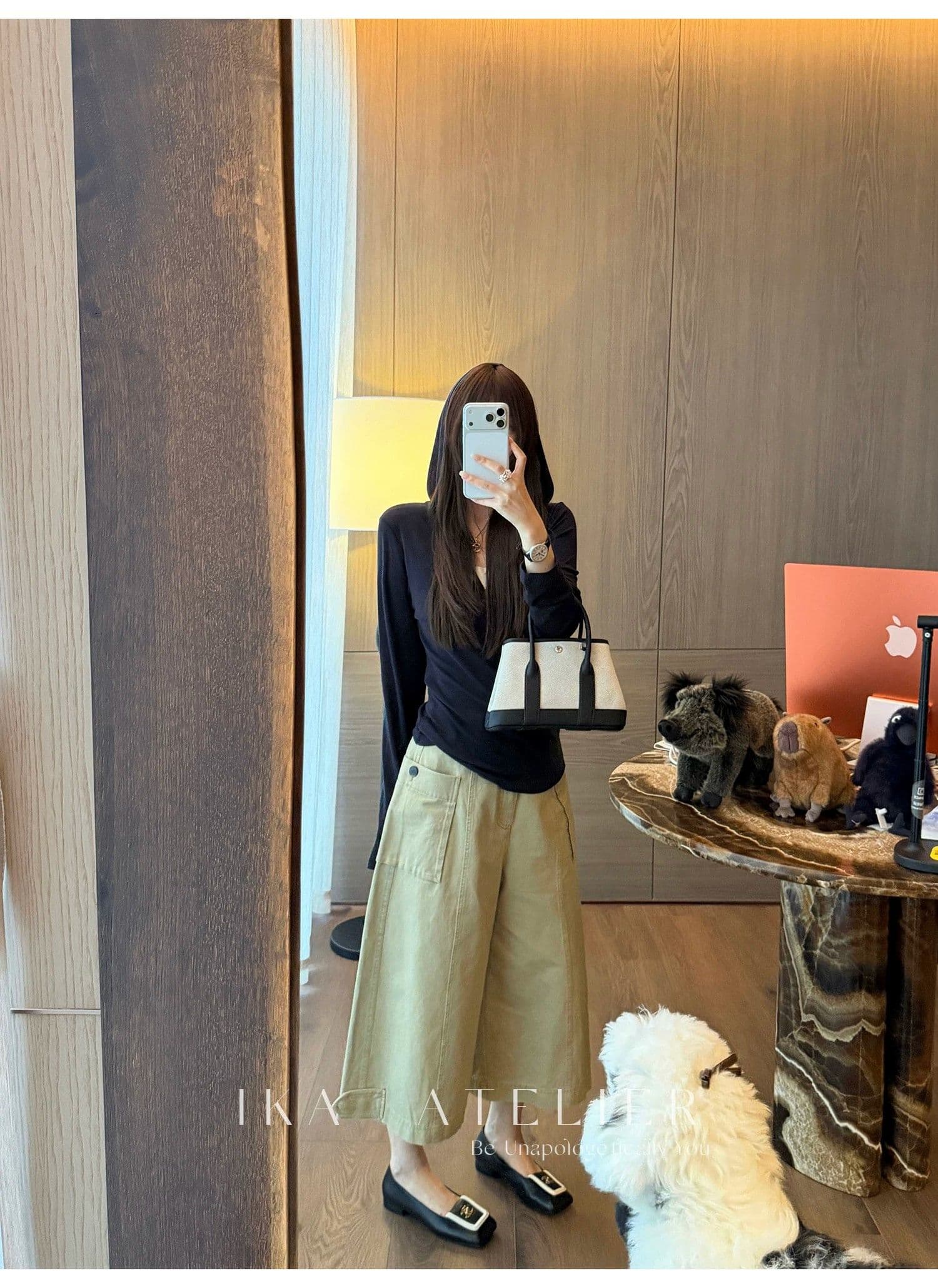 눈꽃 면 돈 미 서부 페이크 레이어드 배색 V넥 맨위 몸매 가꾸기 슬림해 보이는 니트 긴 소매 블라우스 가을 여성 상세 이미지 23