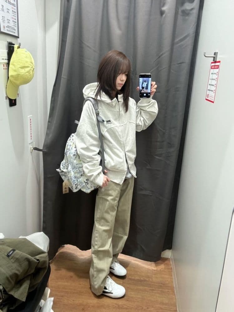 복합 원단 400g 자수 폴로 칼라 봄 가을 무거운 오픈 가디건 재킷 후드 커플 후드티 재킷 상세 이미지 2