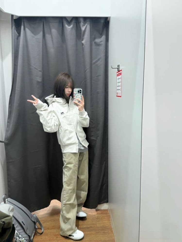 복합 원단 400g 자수 폴로 칼라 봄 가을 무거운 오픈 가디건 재킷 후드 커플 후드티 재킷 상세 이미지 9