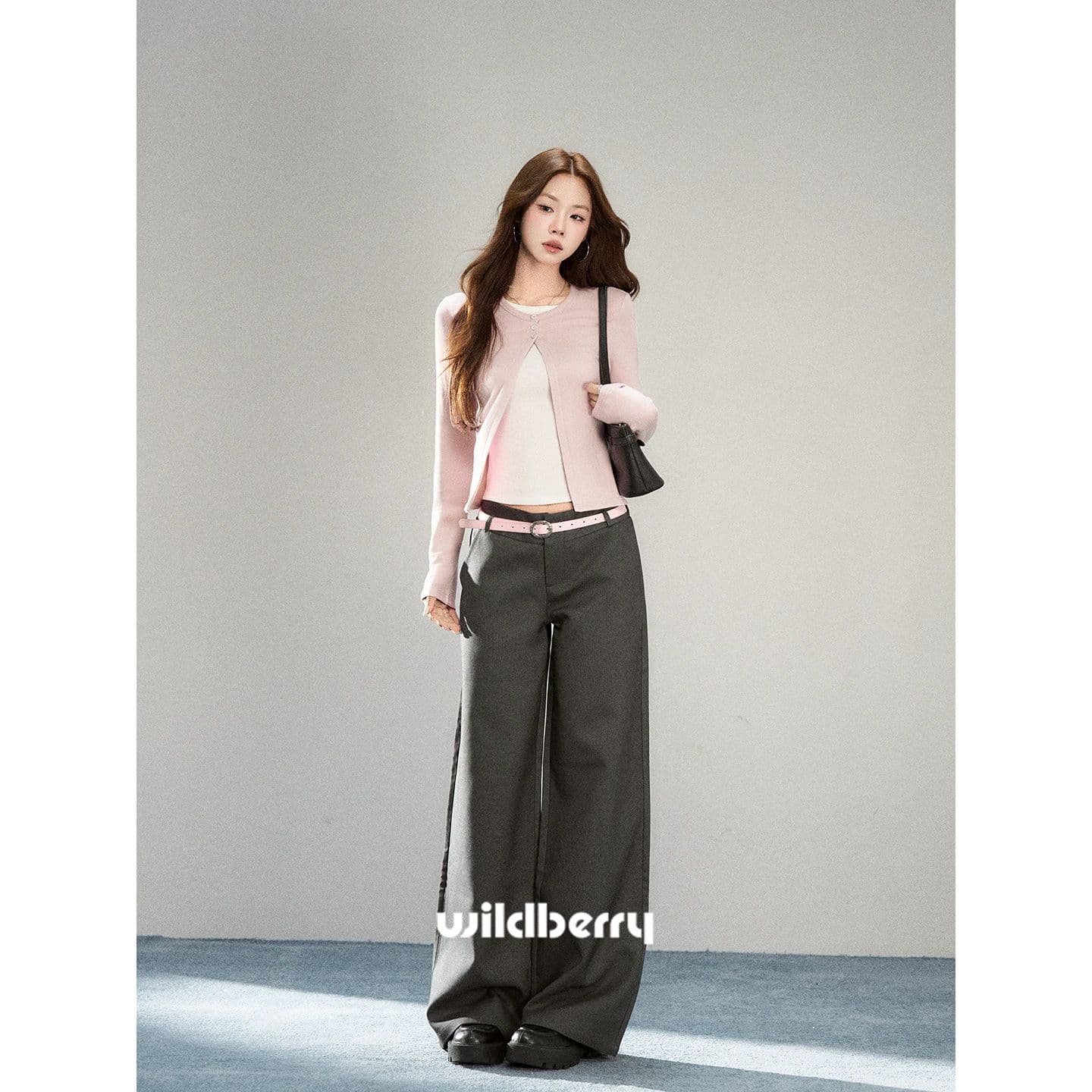 260 그램 사람들 면 이른 가을 부드러운 바람 분말 니트 오픈 가디건 여성 몸매 가꾸기 슬림해 보이는 품격 페이크 레이어드 긴팔 맨위 이미지 3