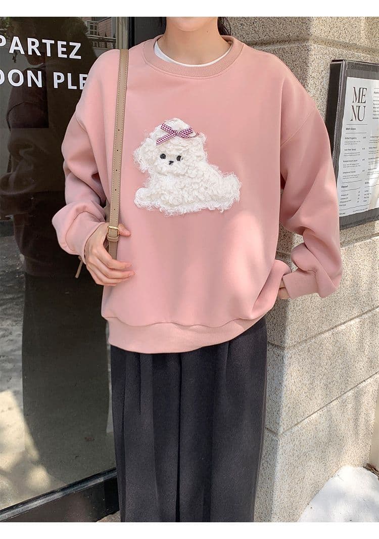 이후 테두리 원본 품질 순면 두꺼운 복합 비 반사 원단 가을 겨울 긴팔 티셔츠 여성 상세 이미지 14