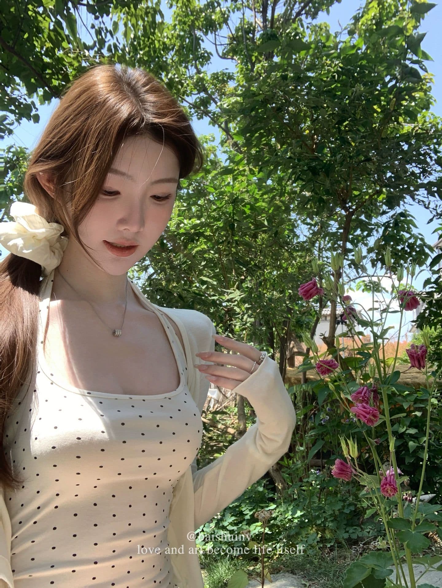 얇은 스타일 긴팔 오픈 가디건 여성 코트 가을 인사이드 가져 가라. 도트 무늬 행침 목 드레스 투피스 세트 상세 이미지 4