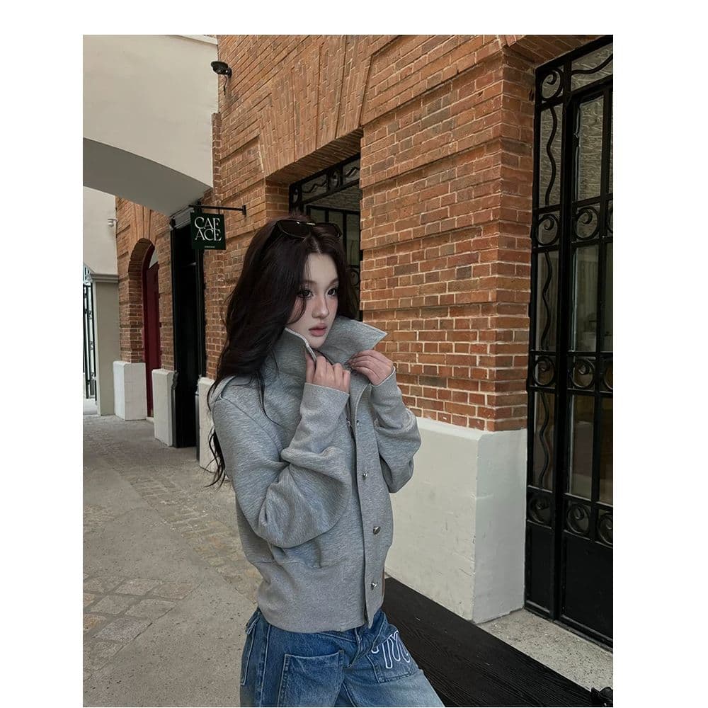 후아 면 복합 우유 실크 재킷 여성 고급 센스 품격 느긋한 슬림해 보이는 캐주얼 느슨함 센스 다용도 짧은 외투 이미지 3
