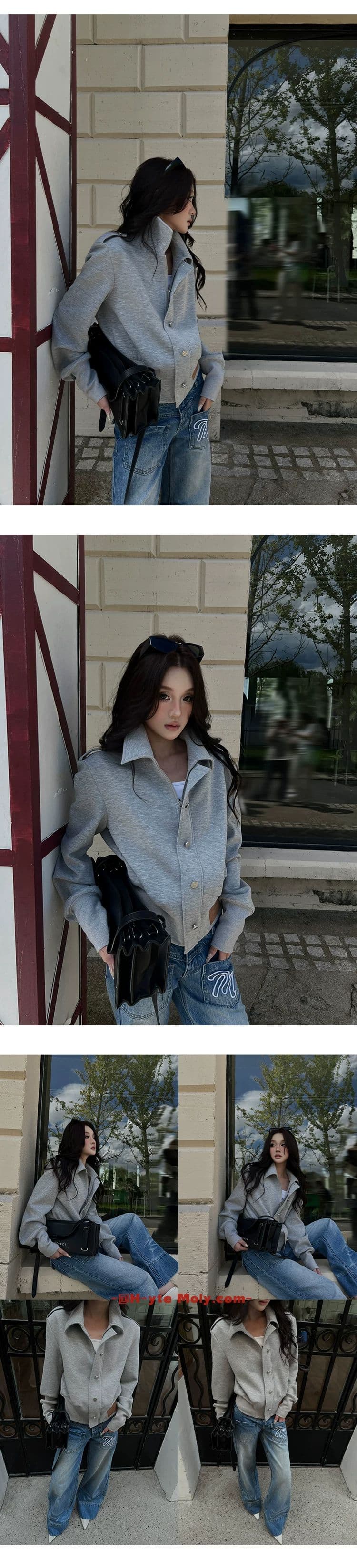 후아 면 복합 우유 실크 재킷 여성 고급 센스 품격 느긋한 슬림해 보이는 캐주얼 느슨함 센스 다용도 짧은 외투 상세 이미지 13