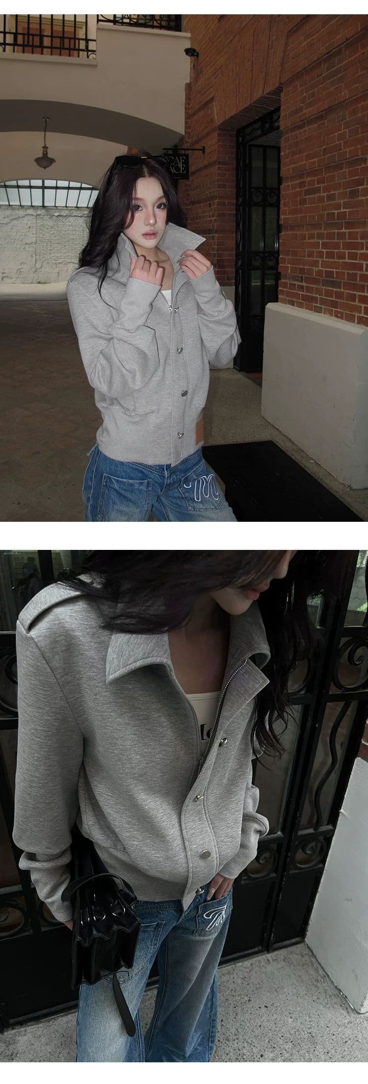 후아 면 복합 우유 실크 재킷 여성 고급 센스 품격 느긋한 슬림해 보이는 캐주얼 느슨함 센스 다용도 짧은 외투 상세 이미지 15