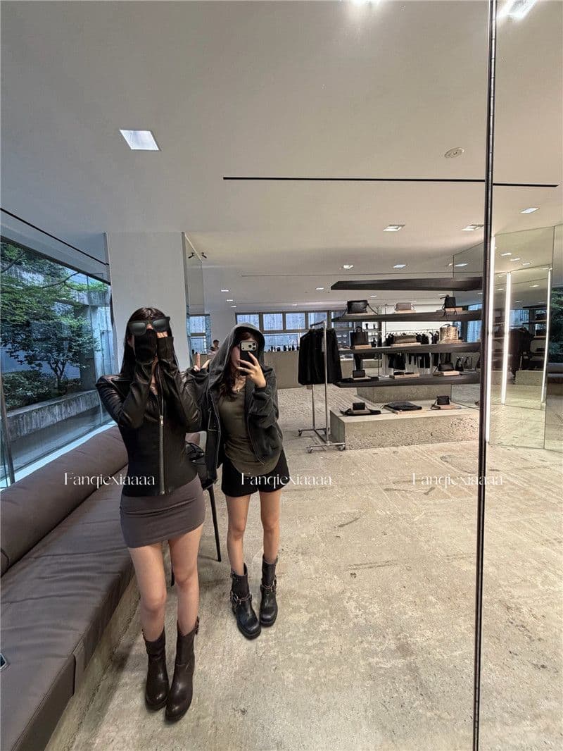 이후 패키지 칼라 후아 면 복합 마 오래된 공예 후드 알파벳 프린트 경기 사람들 후드티 재킷 상세 이미지 29