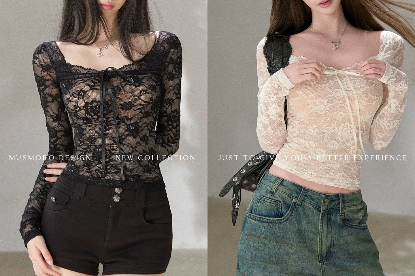 fuunj 3 차원 장미 자카드 새싹 실크 한 단어 플랫 V넥 패치워크 피부 색조 안감 나만의 것을 가져와 라. 가슴 패드 레이스 셔츠 상세 이미지 5