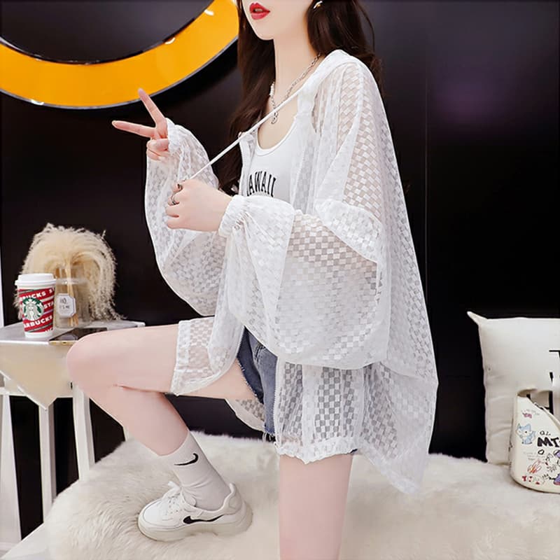 폴리에스터 섬유 여름 다용도 디자인 센스 작은 대중 2026 캐주얼 자외선 차단 의류 여성 코트 이미지 3