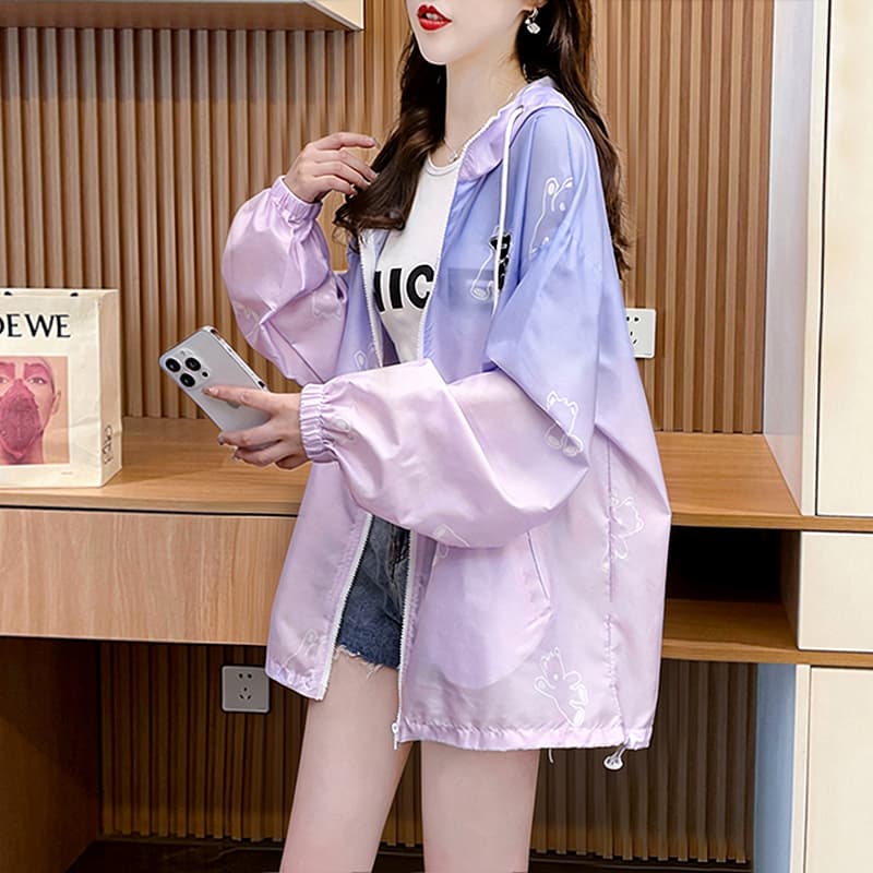 실사 폴리에스터 2026 여름 드레스 얇은 스타일 자외선 차단 의류 여성 코트 루즈핏 중간 길이 캐주얼 자외선 차단 복 맨위 상세 이미지 10