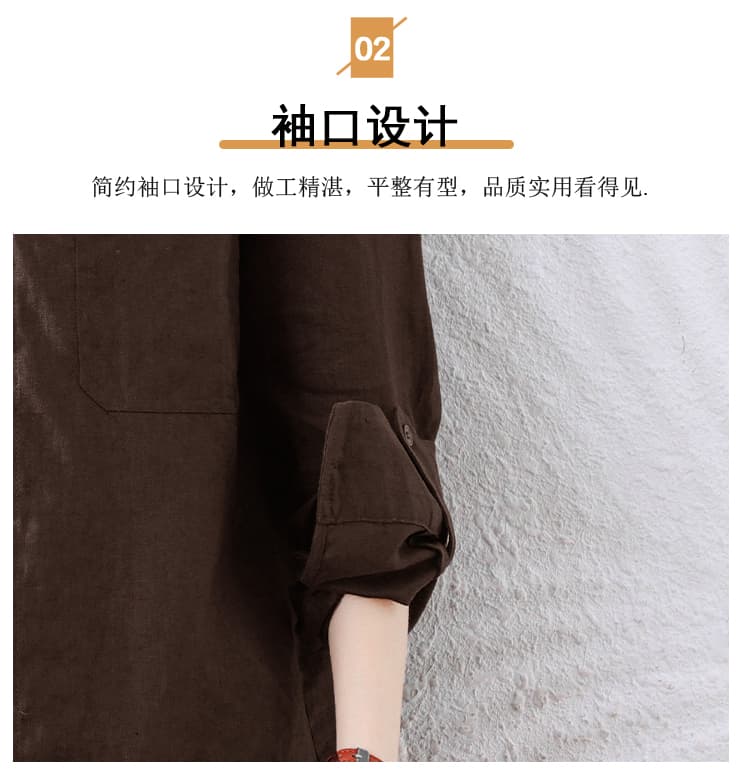 실사 2026 가을 단색 루즈핏 빅 사이즈 슬림해 보이는 표지 고기 단순한 빅 사이즈 패션 다용도 중간 길이 셔츠 여성 상세 이미지 7