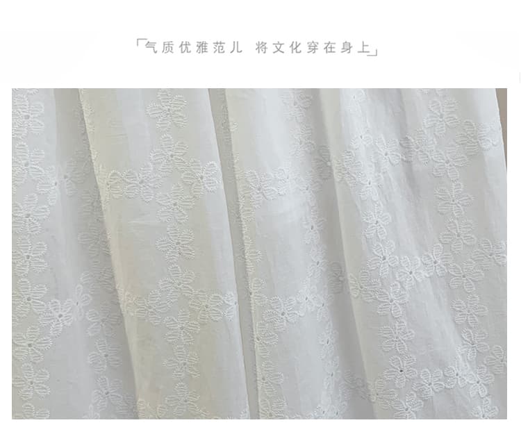실사 목이버섯 레이스 자수 홀로우 아웃 와이드 레깅스 바지 여름 루즈핏 슬림해 보이는 자외선 차단 9 포인트 스트레이트 캐주얼 바지 상세 이미지 16