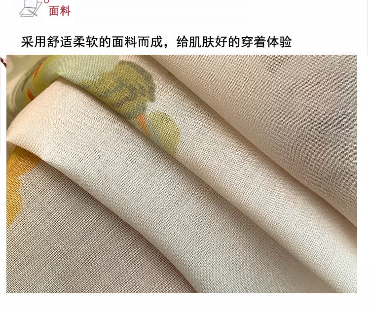 실사 2026 여름 새로운 라운드 넥 레이스업 꽃무늬 휴가 바람 패션 자외선 차단 긴팔 셔츠 여성 셔츠 상세 이미지 6