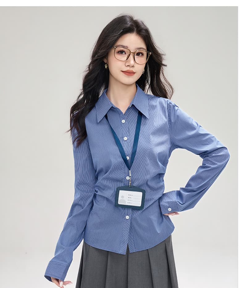 실사 프랑스식 레트로 스타일 긴팔 여성 셔츠 2025 년 가을 새로운 경력 몸매 가꾸기 디자인 센스 작은 대중 맨위 상세 이미지 20