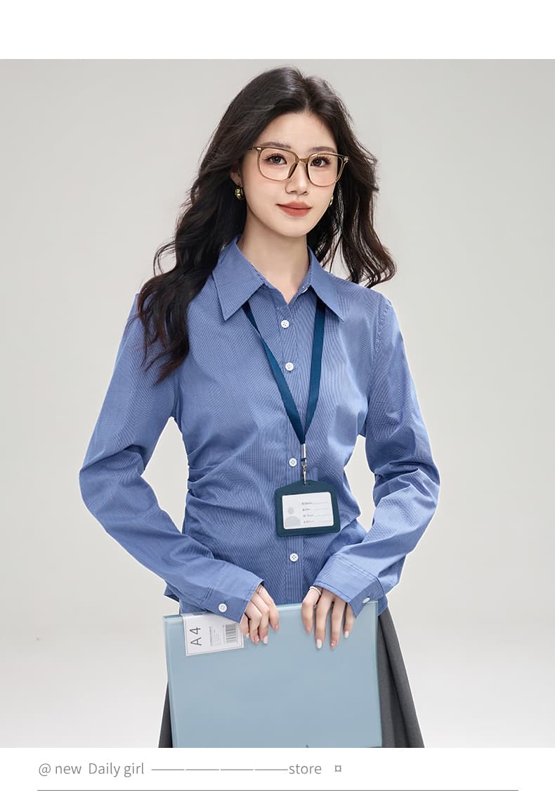 실사 프랑스식 레트로 스타일 긴팔 여성 셔츠 2025 년 가을 새로운 경력 몸매 가꾸기 디자인 센스 작은 대중 맨위 상세 이미지 21