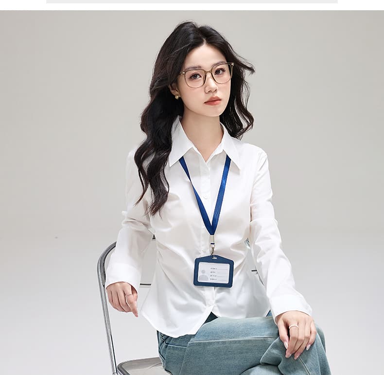 실사 프랑스식 레트로 스타일 긴팔 여성 셔츠 2025 년 가을 새로운 경력 몸매 가꾸기 디자인 센스 작은 대중 맨위 상세 이미지 24