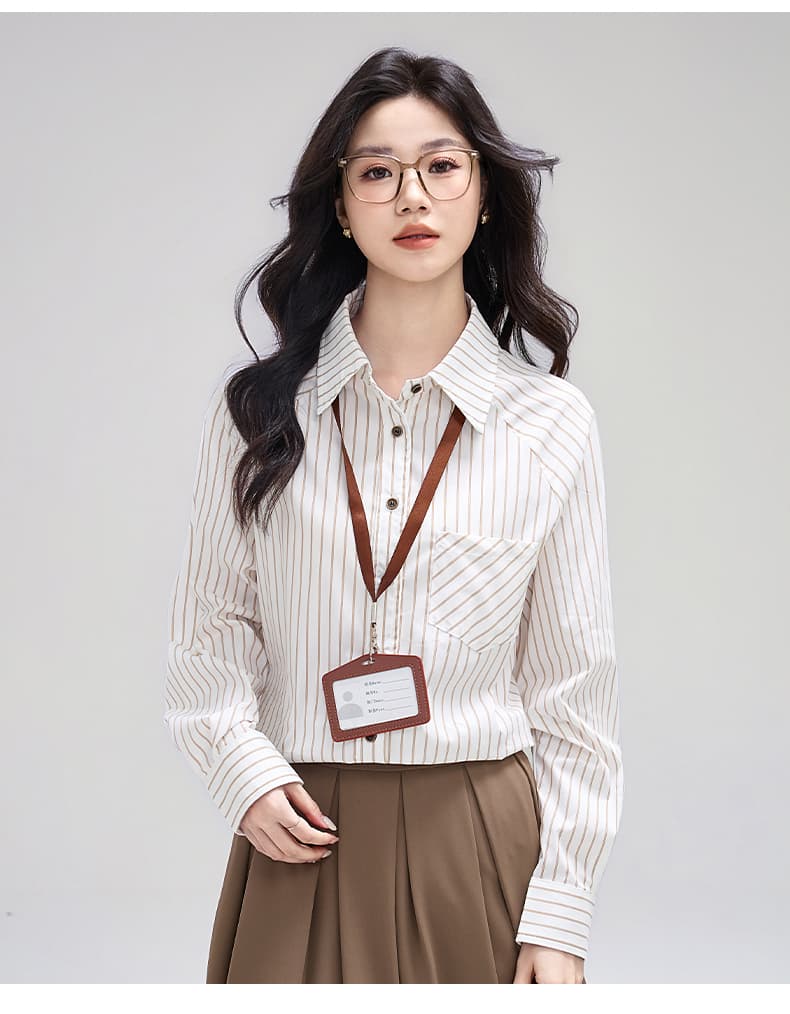 실사 2026 스트라이프 긴팔 여성 셔츠 가을 새로운 루즈핏 인사이드 가져 가라. 슈퍼 잘 생긴 캐주얼 맨위 상세 이미지 26