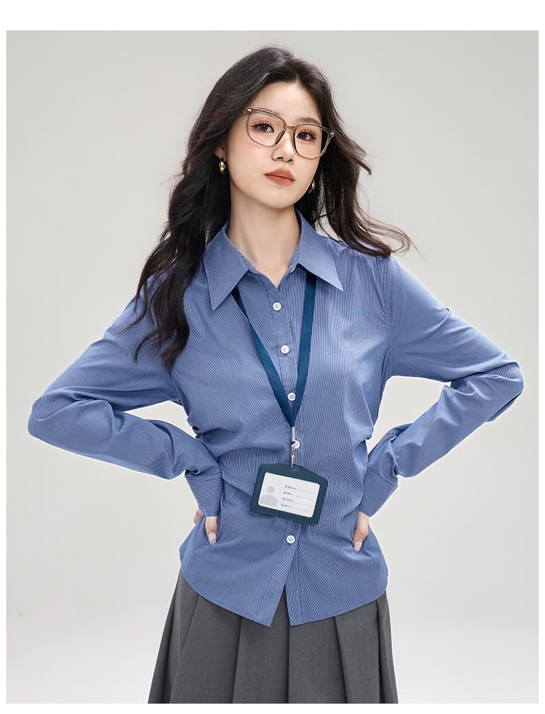 실사 프랑스식 레트로 스타일 긴팔 여성 셔츠 2026 년 봄 새로운 경력 몸매 가꾸기 디자인 센스 작은 대중 맨위 상세 이미지 16