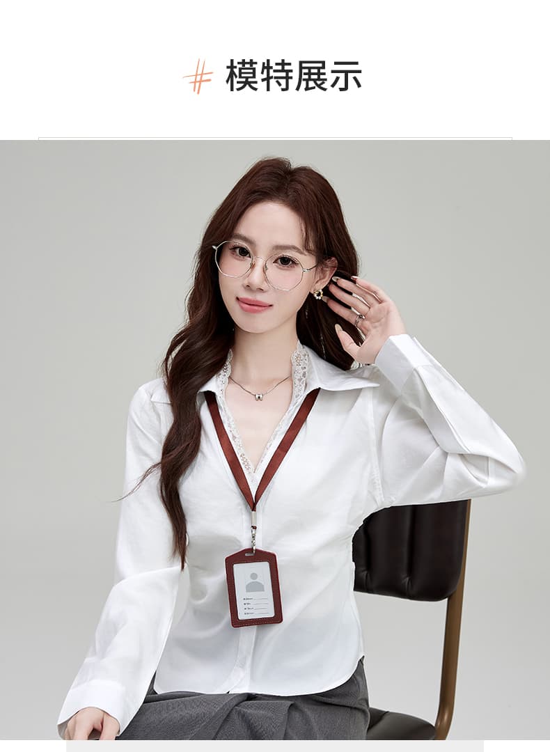 실사 정가 순수한 욕망 허리 수축 흰 셔츠 여성 긴 소매 몸매 가꾸기 섹시함 타이트 셔츠 ol 유니폼 경력 작업복 상세 이미지 13