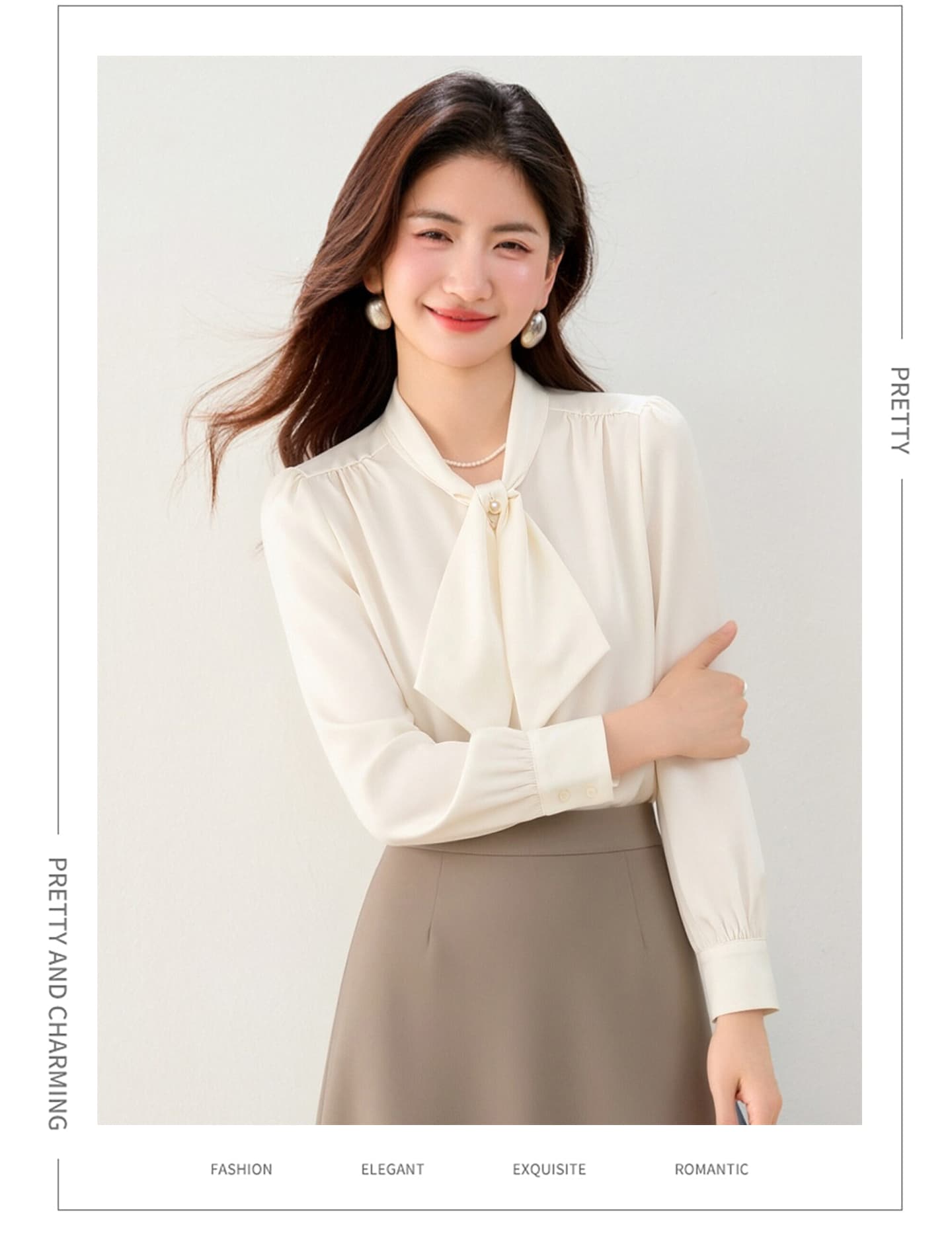 실사 쉬폰 셔츠 여성 긴 소매 외국 가스 디자인 센스 작은 대중 품격 나비 매듭 패션 경력 셔츠 여성 상세 이미지 15