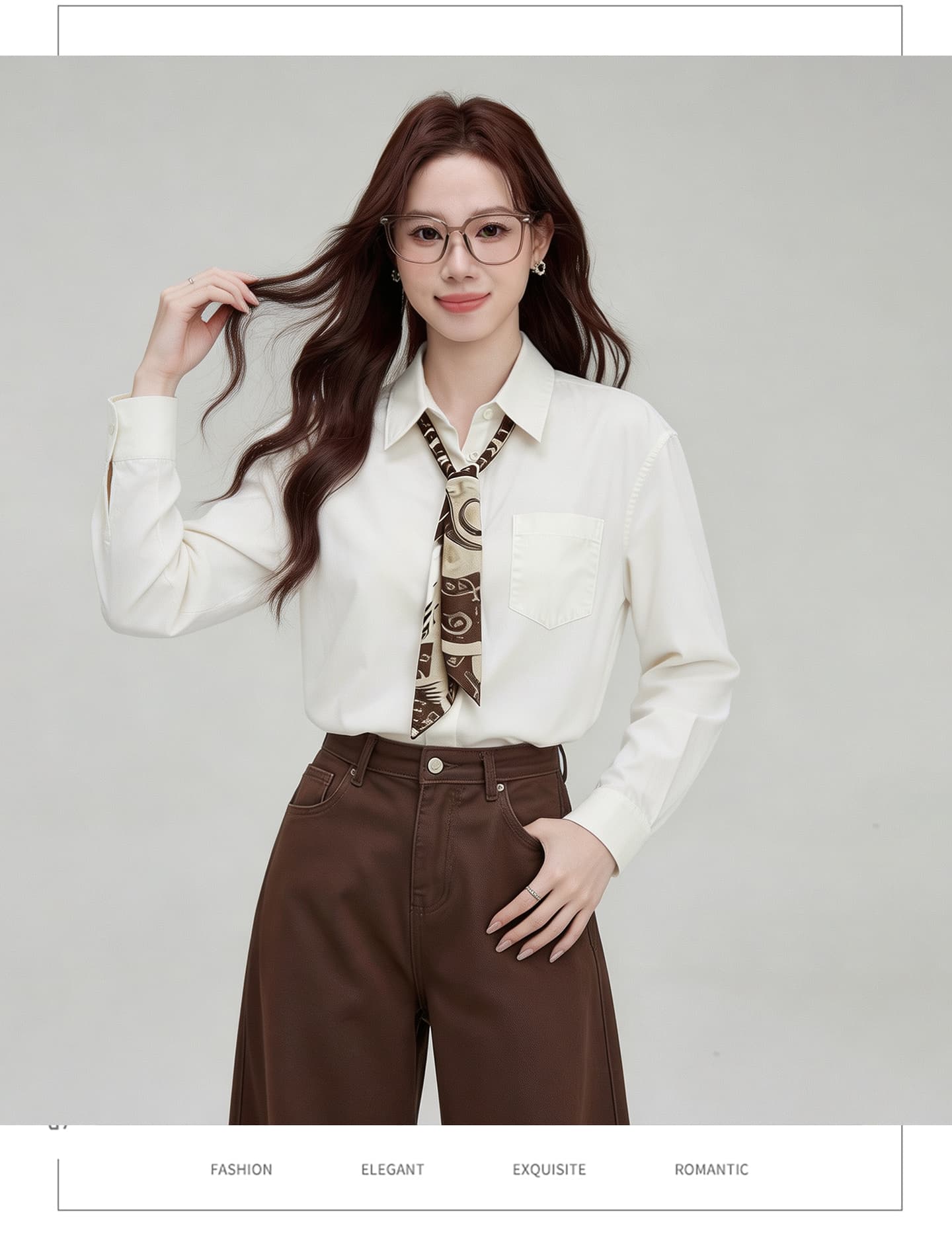 2026 실사 가을 긴팔 경력 출퇴근 착용 가져 가라. ol 셔츠 프랑스식 품격 고급 센스 새틴 저항 주름 셔츠 상세 이미지 14
