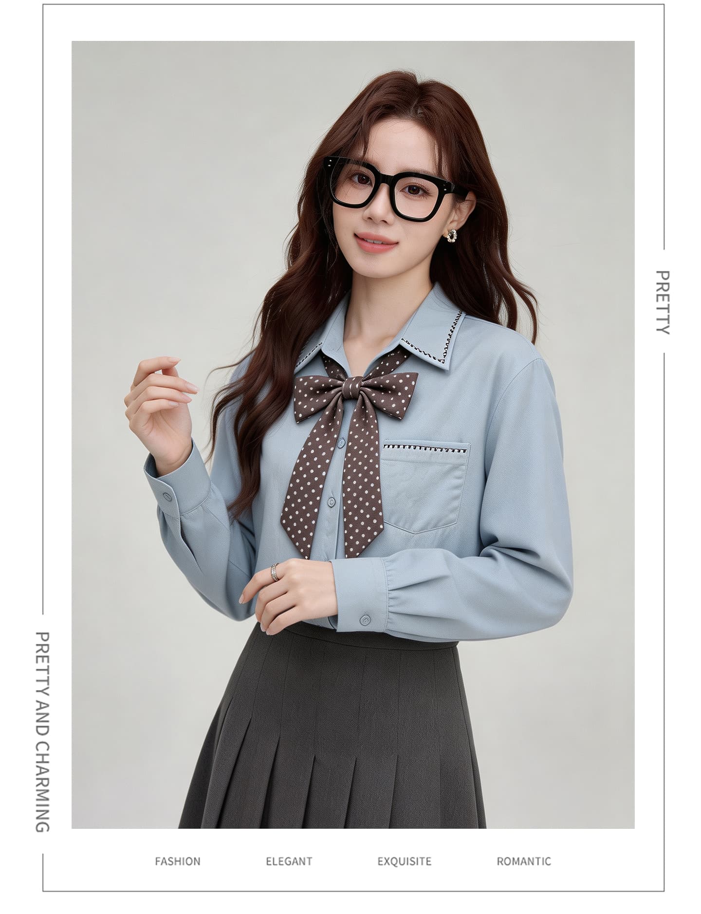 2026 실사 가을 긴팔 경력 출퇴근 착용 가져 가라. ol 셔츠 프랑스식 품격 고급 센스 새틴 저항 주름 셔츠 상세 이미지 14