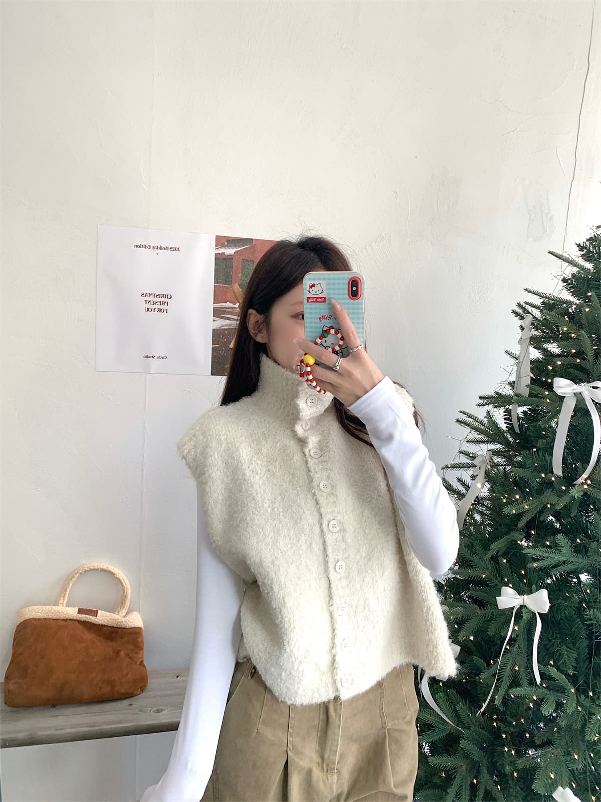 가을 새로운 한국 동대문 일본식 학원 스타일 니트 민소매 터틀넥 스웨터 베스트 조끼 상세 이미지 28