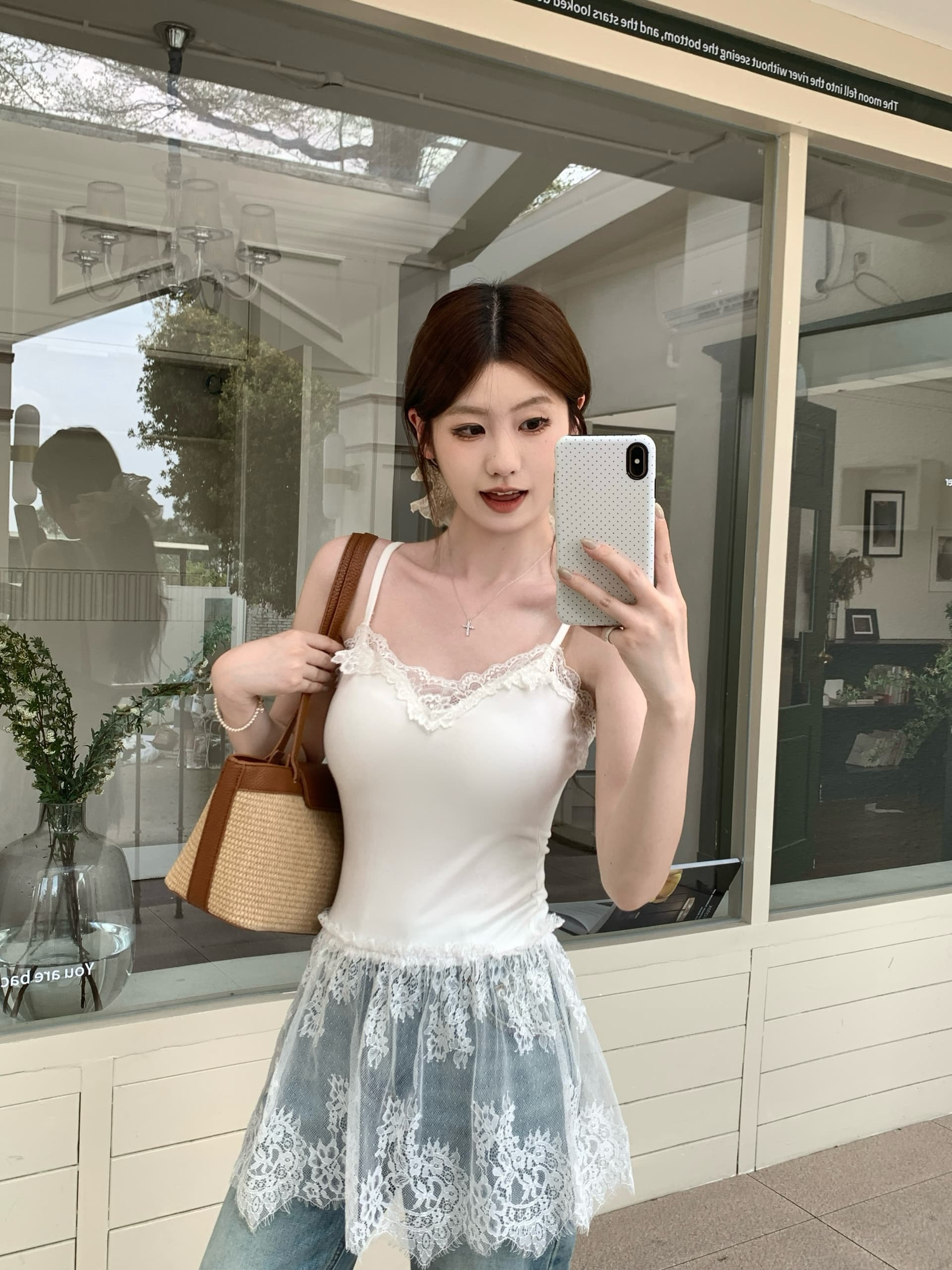 레이스 밑단 랩스커트팬츠 맨위 여성 상세 이미지 5